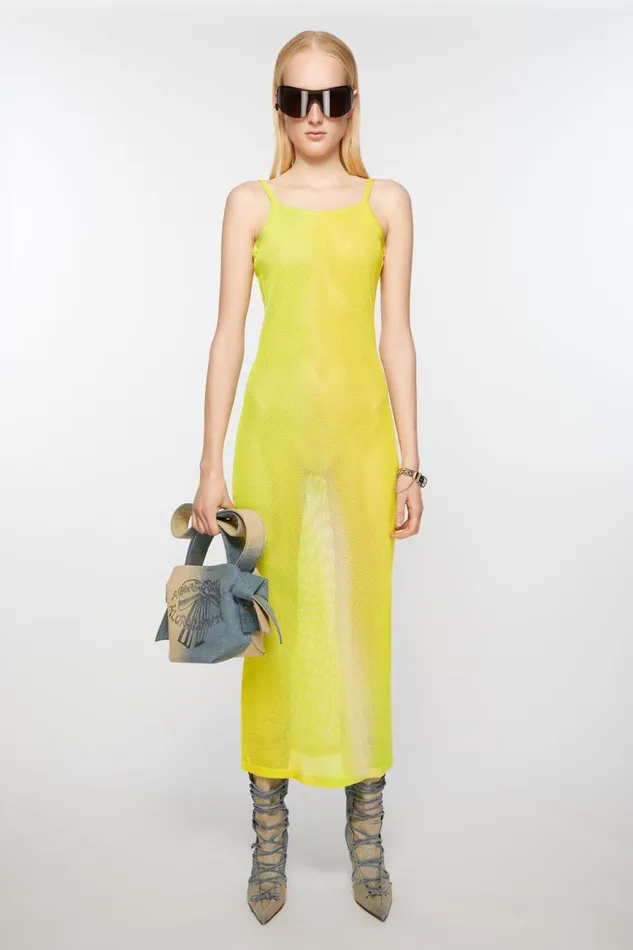 Women Strap Dress Acid Yellow Acne Studios Dresses