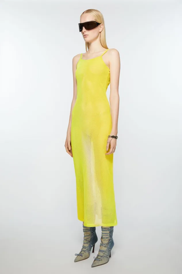 Women Strap Dress Acid Yellow Acne Studios Dresses