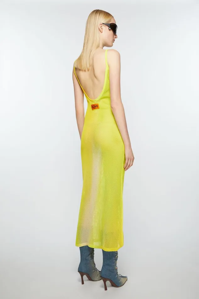 Women Strap Dress Acid Yellow Acne Studios Dresses