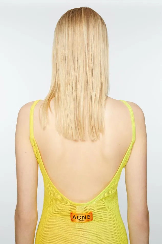 Women Strap Dress Acid Yellow Acne Studios Dresses