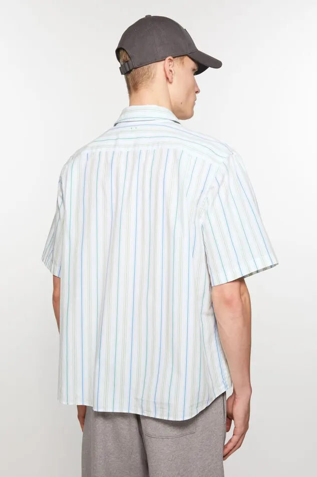 Women Stripe Buttonup Shirt Bluegreen Acne Studios Shirts and Blouses