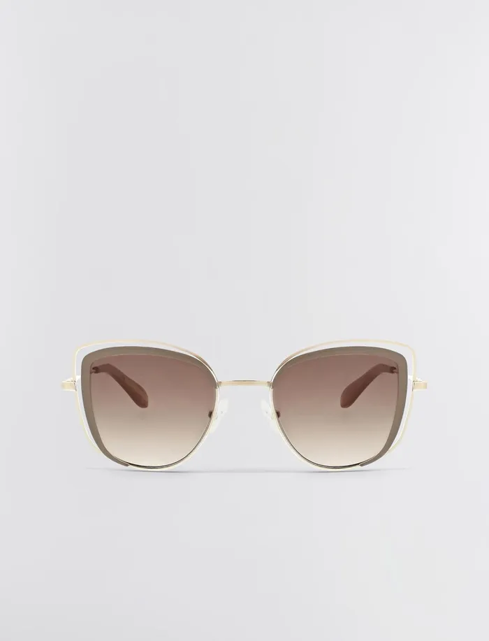 Women Sunglasses BCBG GoldTaupe Cat Eye Sunglasses Light Goldtaupe