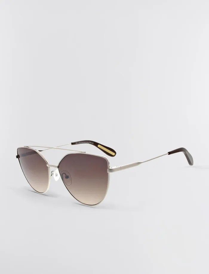 Women Sunglasses BCBG SilverBrown Aviator Sunglasses Silverbrown