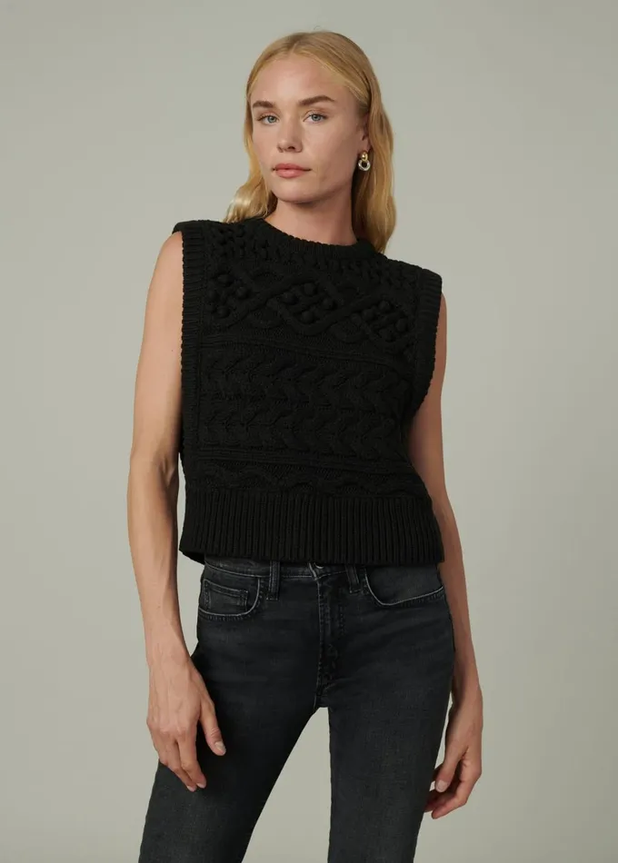 Women Sweaters Joe039s Jeans THE CLARA SWEATER VEST Black