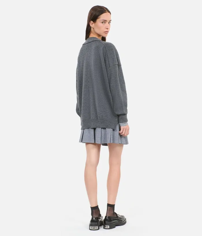 Women Sweaters THE KOOPLES Grey Cashmere Cardigan Women Sweaters THE KOOPLES Grey Cashmere Cardigan