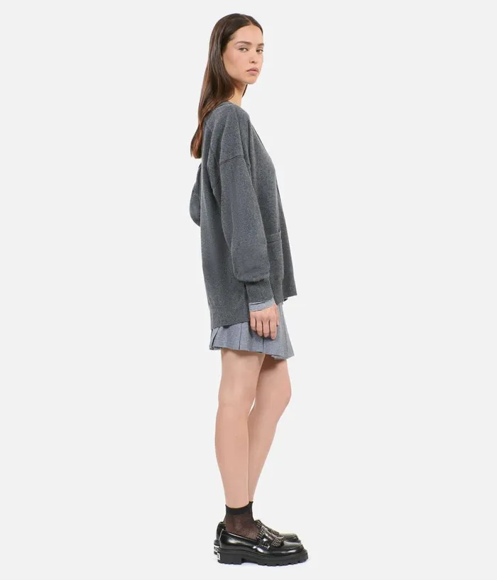Women Sweaters THE KOOPLES Grey Cashmere Cardigan Women Sweaters THE KOOPLES Grey Cashmere Cardigan