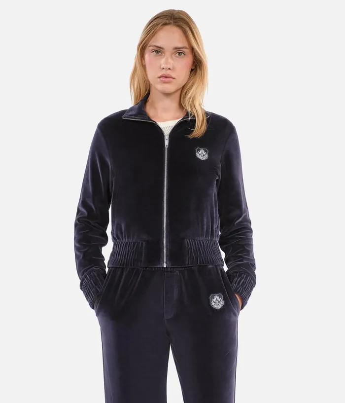 Women Sweatshirts THE KOOPLES Black Velvet Logo Sweatshirt