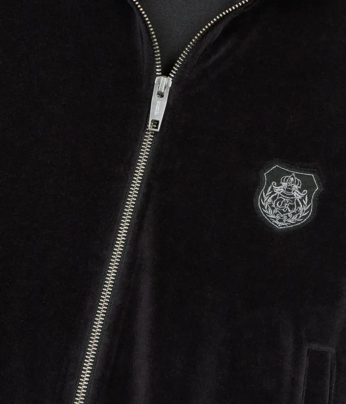 Women Sweatshirts THE KOOPLES Black Velvet Logo Sweatshirt Women Sweatshirts THE KOOPLES Black Velvet Logo Sweatshirt
