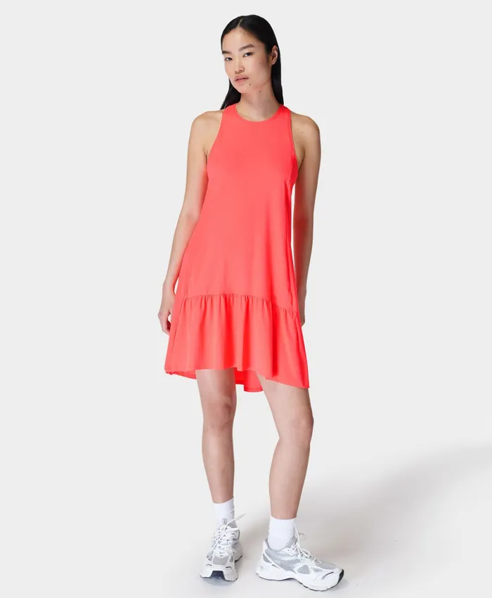 Women Sweaty Betty Explorer Club Mini Dress Lipstick Red Dresses and Jumpsuits