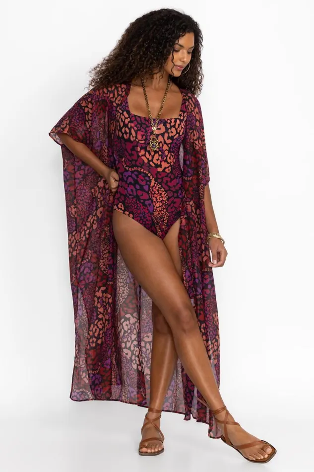 Women Swim and Resort Johnny Was AFENI MAXI KAFTAN Afeni raspberry