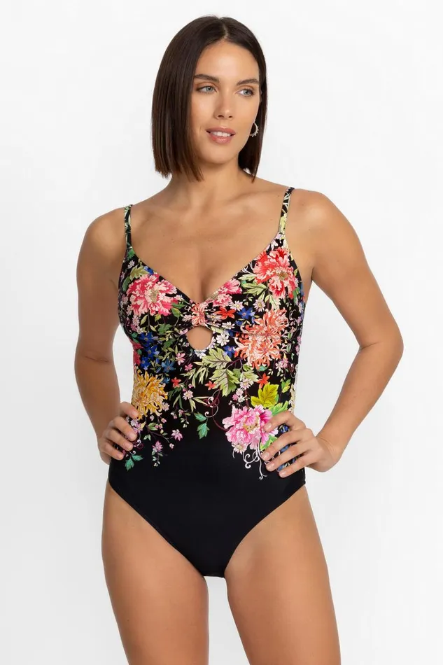 Women Swim and Resort Johnny Was METALLI NOTTE KEYHOLE ONE PIECE Metalli Notte