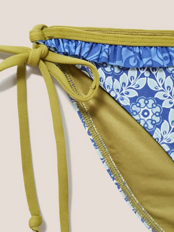 Women SWIMWEAR White Stuff Beth Tie Side Bikini Bottom Blue Multi Women SWIMWEAR White Stuff Beth Tie Side Bikini Bottom Blue Multi