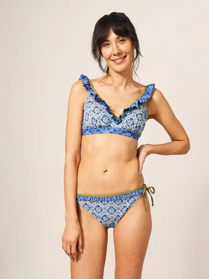 Women SWIMWEAR White Stuff Beth Tie Side Bikini Bottom Blue Multi Women SWIMWEAR White Stuff Beth Tie Side Bikini Bottom Blue Multi