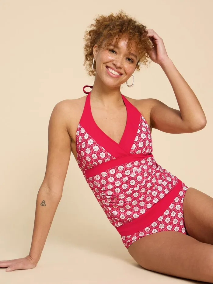 Women SWIMWEAR White Stuff Sunshine Reversible Printed Tankini Red Multi Women SWIMWEAR White Stuff Sunshine Reversible Printed Tankini Red Multi