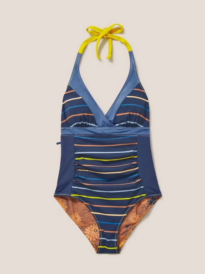 Women SWIMWEAR White Stuff Sunshine Reversible Swimsuit Navy Print Women SWIMWEAR White Stuff Sunshine Reversible Swimsuit Navy Print