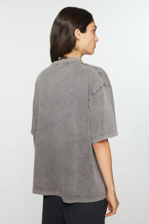 Women Tshirt Faded Logo 8211 Relaxed Fit Faded Grey Acne Studios Tshirts