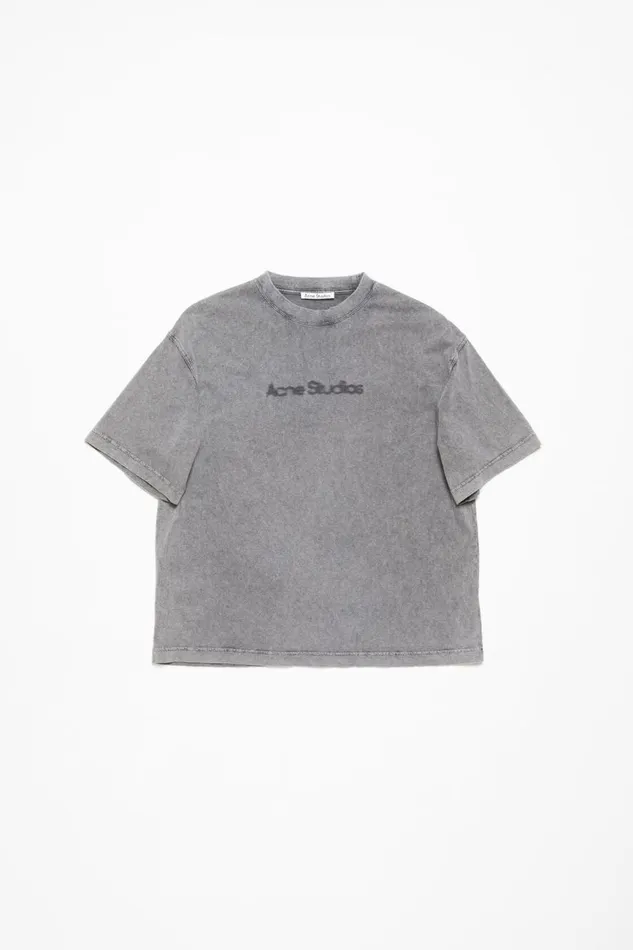 Women Tshirt Faded Logo 8211 Relaxed Fit Faded Grey Acne Studios Tshirts