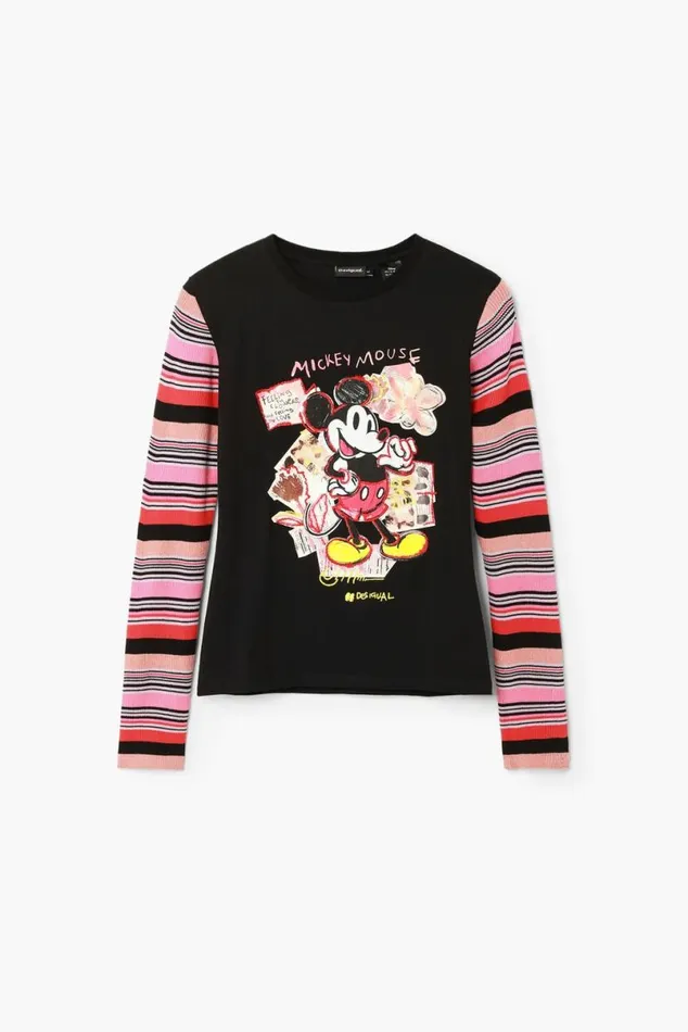 Women Tshirts Desigual Long Sleeve Mickey Tshirt