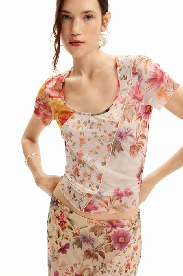 Women Tshirts Desigual Tulle Flower Tshirt