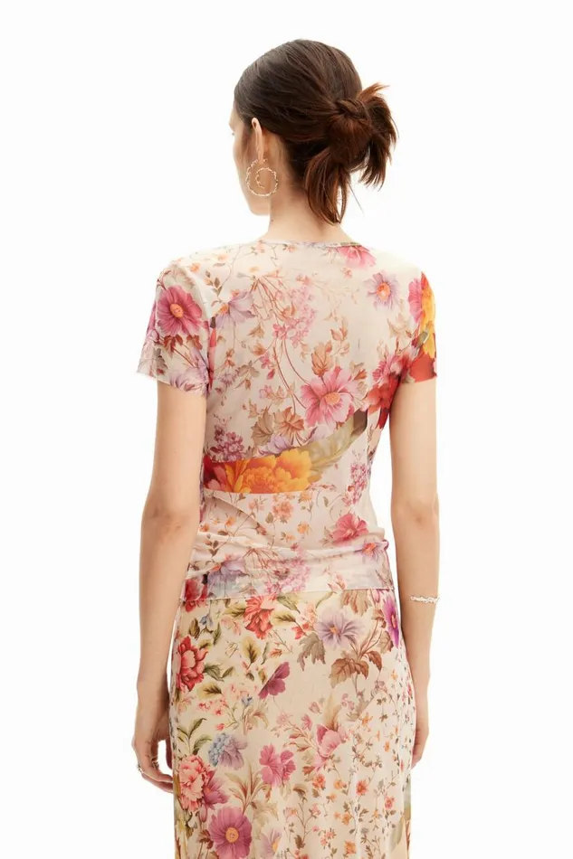 Women Tshirts Desigual Tulle Flower Tshirt