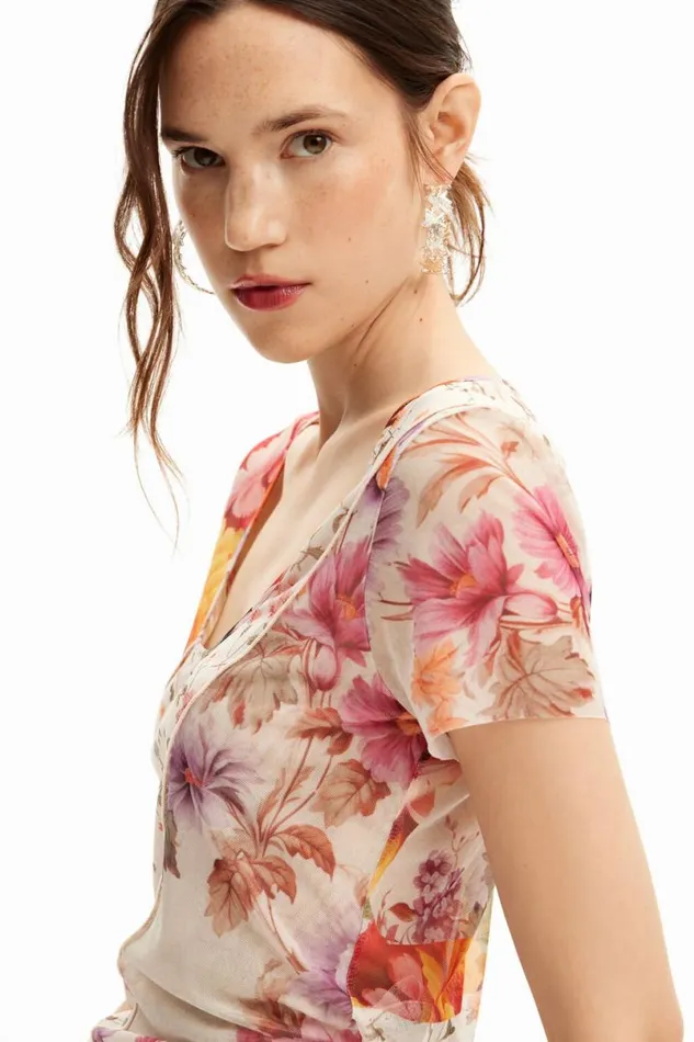 Women Tshirts Desigual Tulle Flower Tshirt