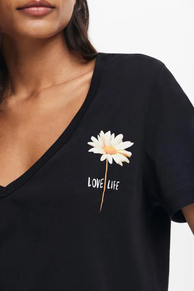 Women Tshirts Desigual Vneck Floral Tshirt