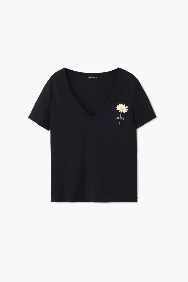 Women Tshirts Desigual Vneck Floral Tshirt