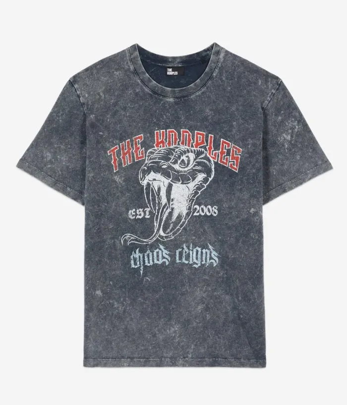 Women Tshirts THE KOOPLES Black Tshirt With Snake Serigraphy Women Tshirts THE KOOPLES Black Tshirt With Snake Serigraphy