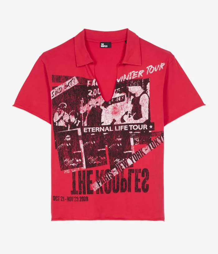 Women Tshirts THE KOOPLES Red Eternal Life Tour Serigraphy Tshirt Women Tshirts THE KOOPLES Red Eternal Life Tour Serigraphy Tshirt