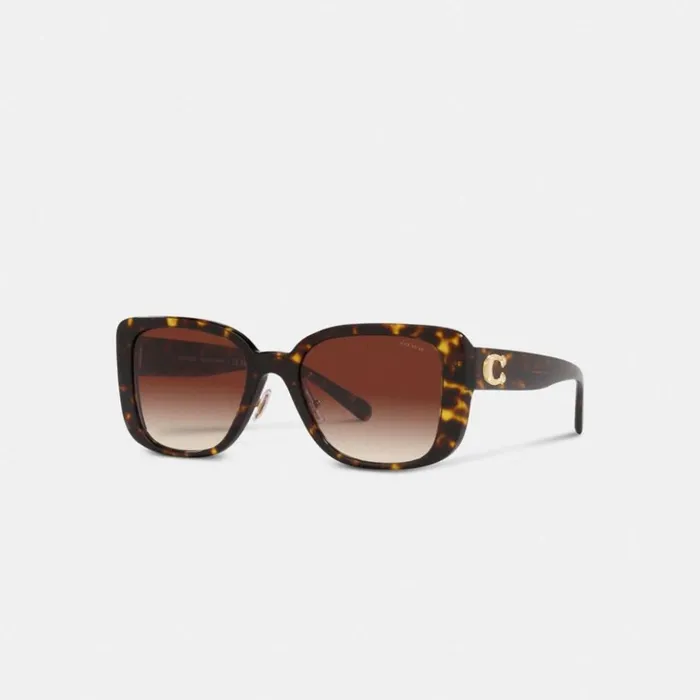 Women Tabby Oversized Square Sunglasses Dark Tortoise Coach Eyewear