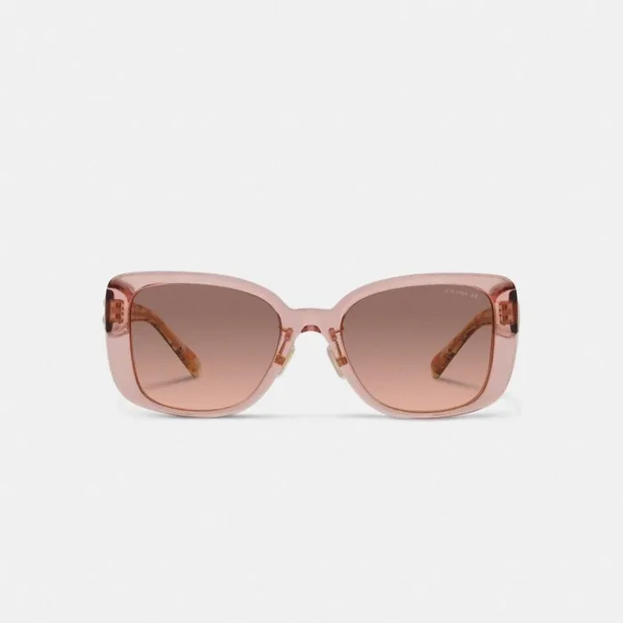 Women Tabby Oversized Square Sunglasses Transparent Pink Coach Eyewear