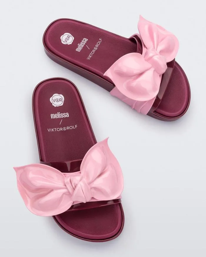 Women Tie Beach Redpink Melissa Slides