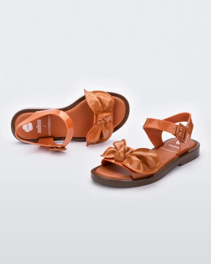 Women Tie Mar Sandal Brownorange Melissa Sandals