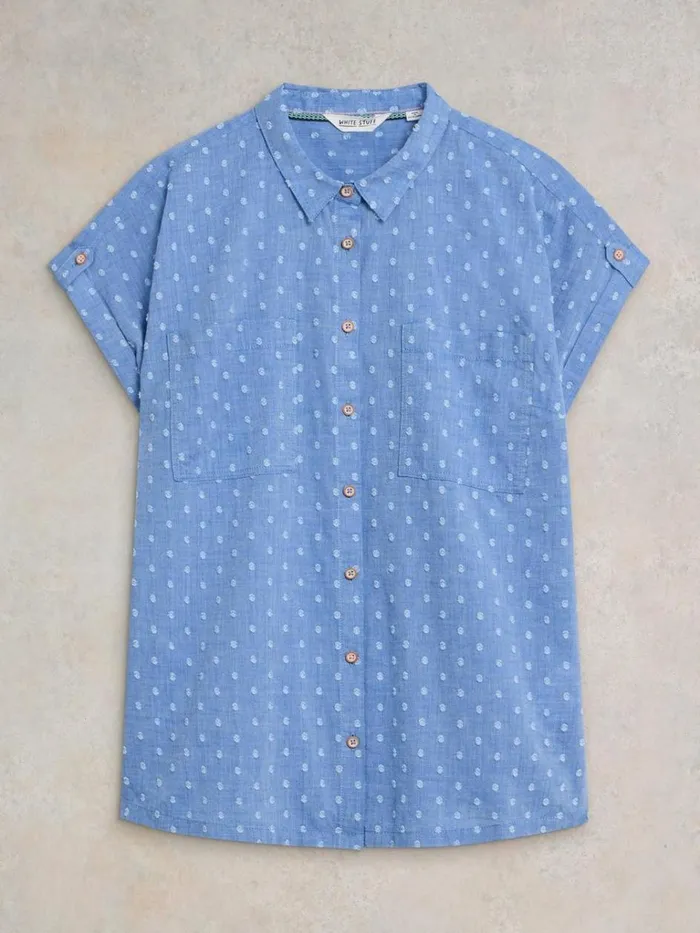 Women TOPS and TEES White Stuff Ellie Organic Cotton Shirt Blue Multi Women TOPS and TEES White Stuff Ellie Organic Cotton Shirt Blue Multi