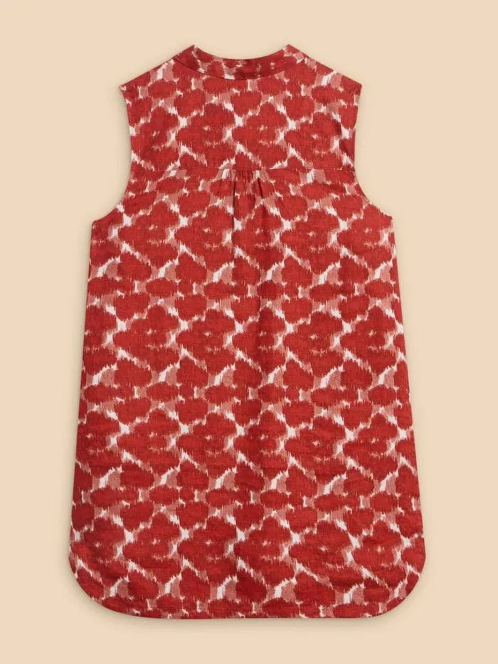 Women TOPS and TEES White Stuff Evelyn Sleeveless Linen Tunic Red Print Women TOPS and TEES White Stuff Evelyn Sleeveless Linen Tunic Red Print