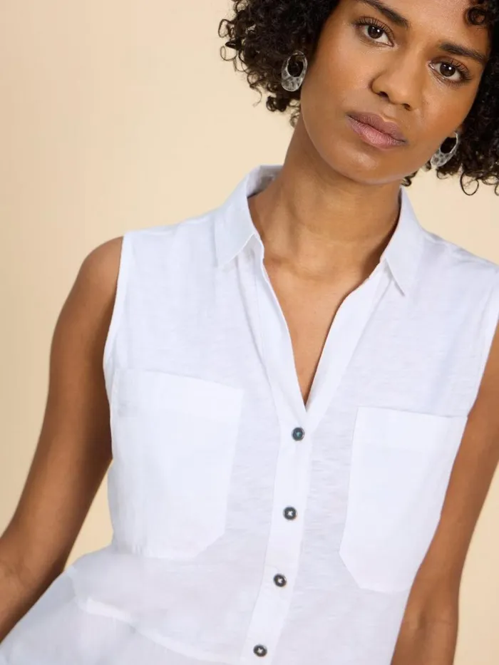 Women TOPS and TEES White Stuff MELANIE MIX LONGLINE SHIRT Natural White Women TOPS and TEES White Stuff MELANIE MIX LONGLINE SHIRT Natural White