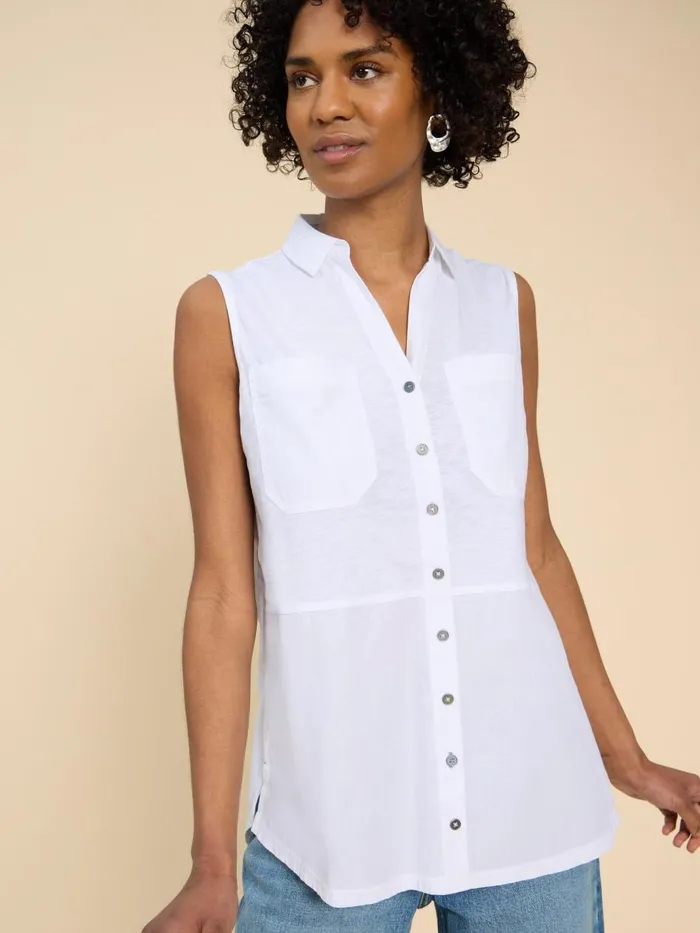 Women TOPS and TEES White Stuff MELANIE MIX LONGLINE SHIRT Natural White Women TOPS and TEES White Stuff MELANIE MIX LONGLINE SHIRT Natural White