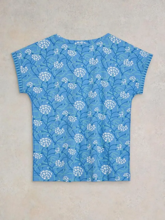 Women TOPS and TEES White Stuff NELLY NOTCH NECK COTTON TEE Blue Print Women TOPS and TEES White Stuff NELLY NOTCH NECK COTTON TEE Blue Print