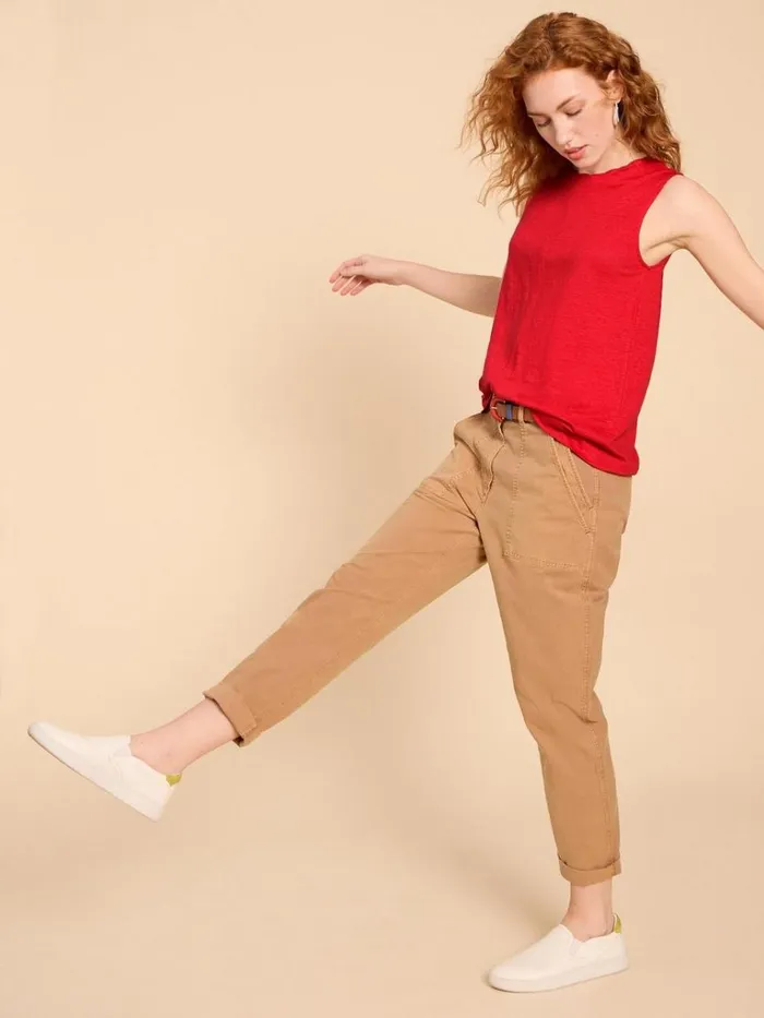 Women TOPS and TEES White Stuff RYLEE LINEN VEST Bright Red