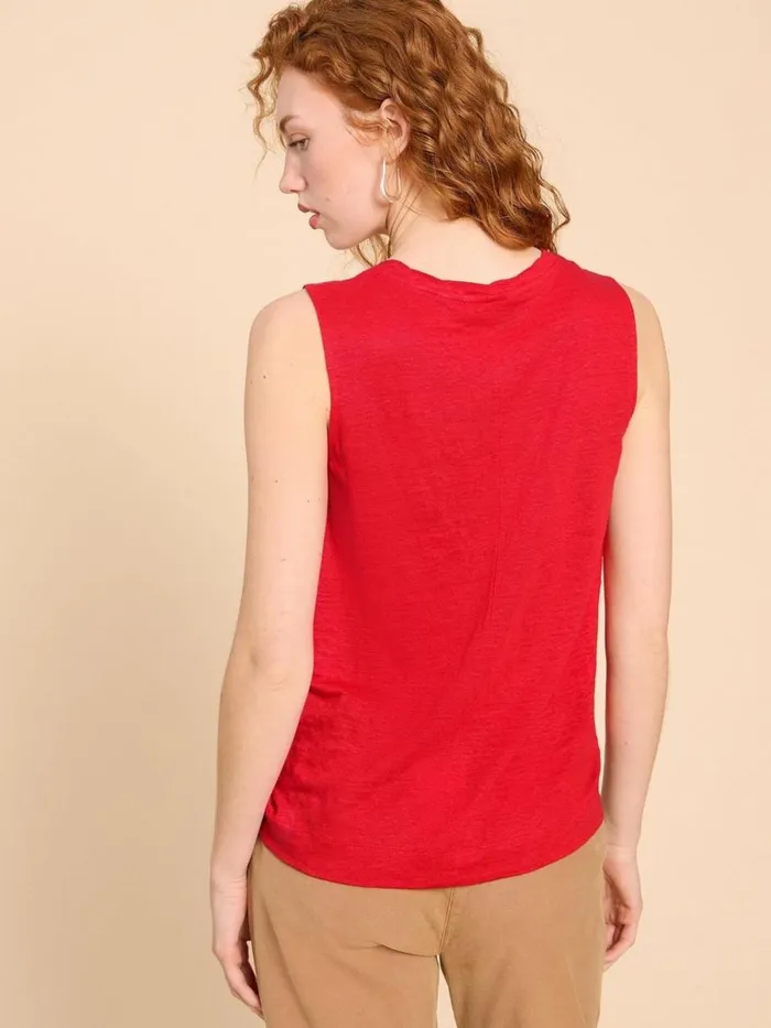 Women TOPS and TEES White Stuff RYLEE LINEN VEST Bright Red Women TOPS and TEES White Stuff RYLEE LINEN VEST Bright Red