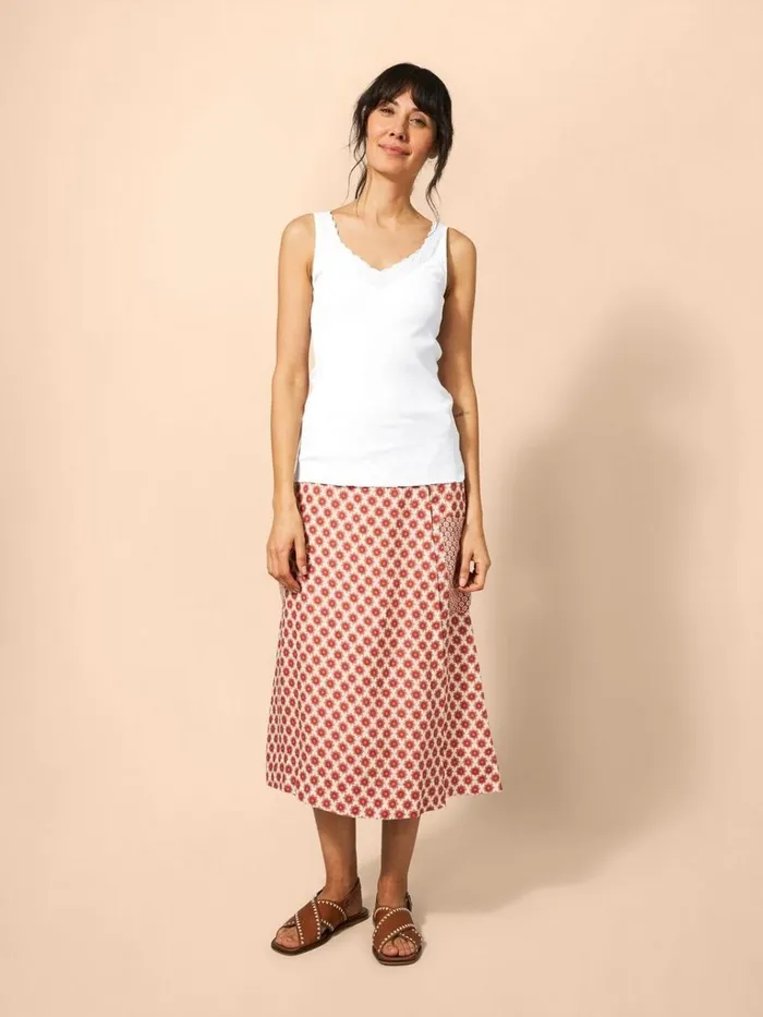 Women TOPS and TEES White Stuff SEABREEZE V NECK VEST Brilliant White