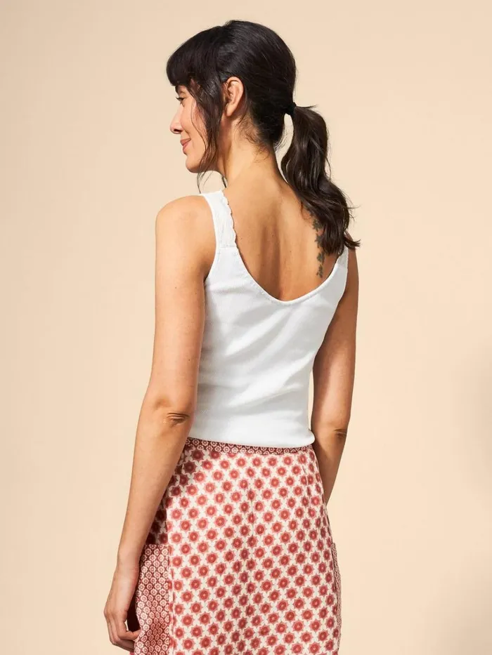 Women TOPS and TEES White Stuff SEABREEZE V NECK VEST Brilliant White