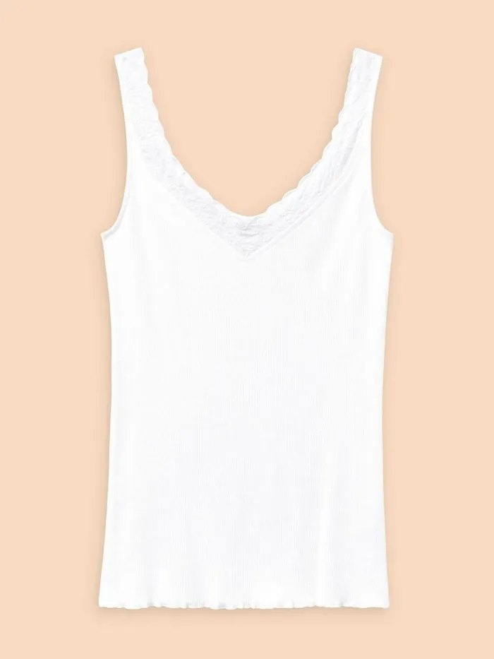 Women TOPS and TEES White Stuff SEABREEZE V NECK VEST Brilliant White