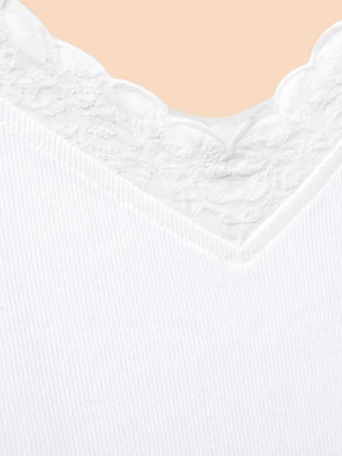 Women TOPS and TEES White Stuff SEABREEZE V NECK VEST Brilliant White