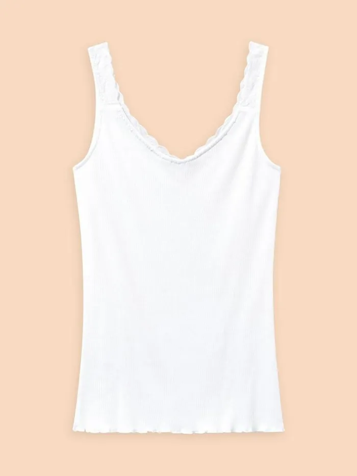 Women TOPS and TEES White Stuff SEABREEZE V NECK VEST Brilliant White