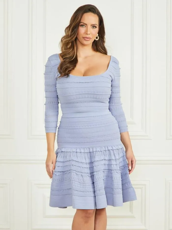 Women Tops And Sweaters Marciano Bethany Sweater Crop Top Dust Light Blue