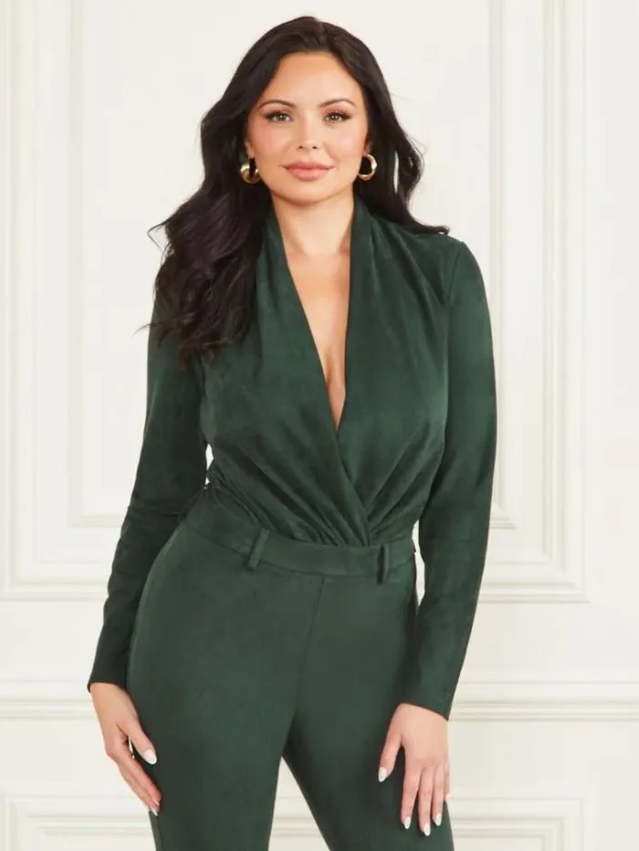 Women Tops And Sweaters Marciano Hudson Bodysuit Chenille Green