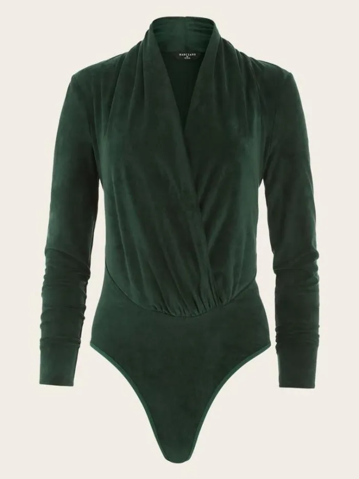 Women Tops And Sweaters Marciano Hudson Bodysuit Chenille Green Women Tops And Sweaters Marciano Hudson Bodysuit Chenille Green