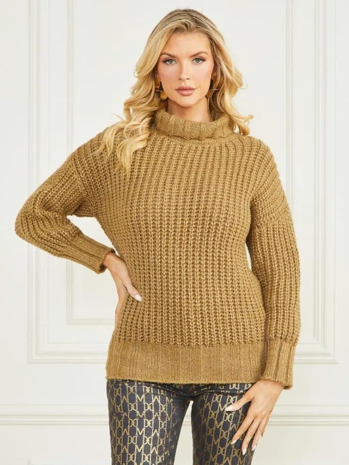 Women Tops And Sweaters Marciano Promise WoolBlend Sweater Cider Gold Multi