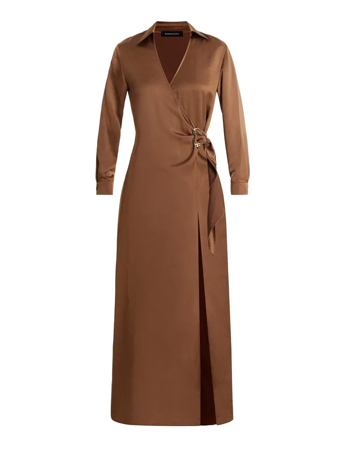 Women Tops BCBG Millie Wrap Tunic Top Monks Robe